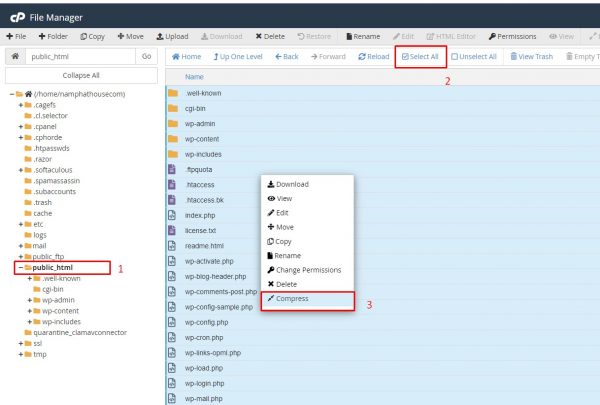 Hướng dẫn nén mã nguồn WordPress