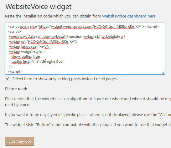 Hướng dẫn cài đặt và sử dụng Plugin WebsiteVoice