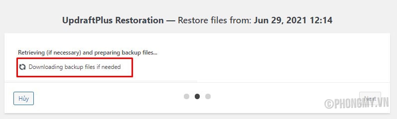 hướng dẫn restore website với updraftplus