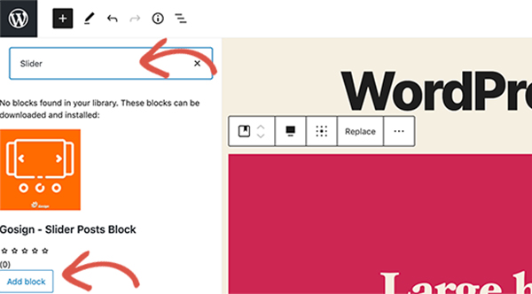 Slider phiên bản WordPress 5.5