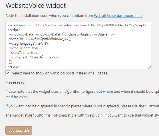 Hướng dẫn cài đặt và sử dụng Plugin WebsiteVoice